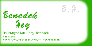 benedek hey business card